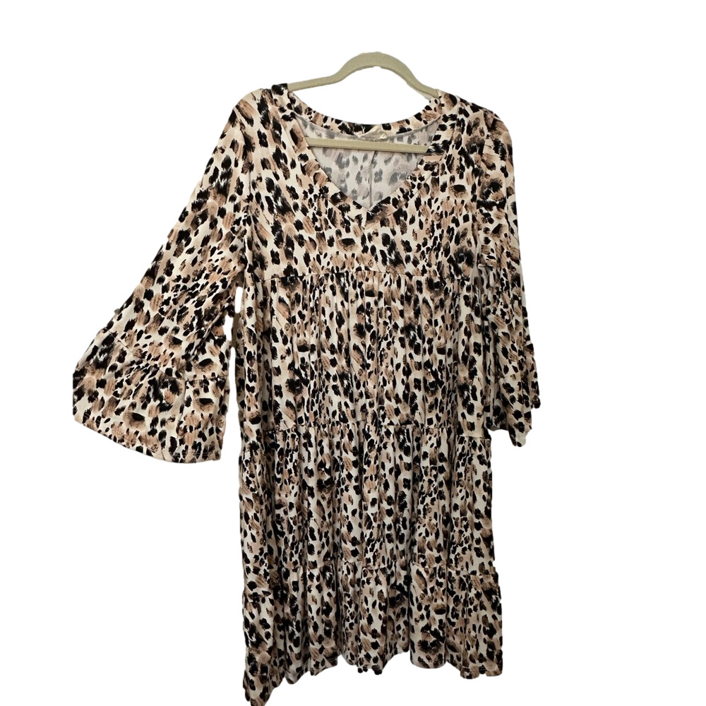 Tiered Animal Print Dress NWOT